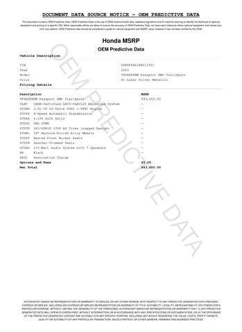used 2023 Honda Passport car, priced at $36,674