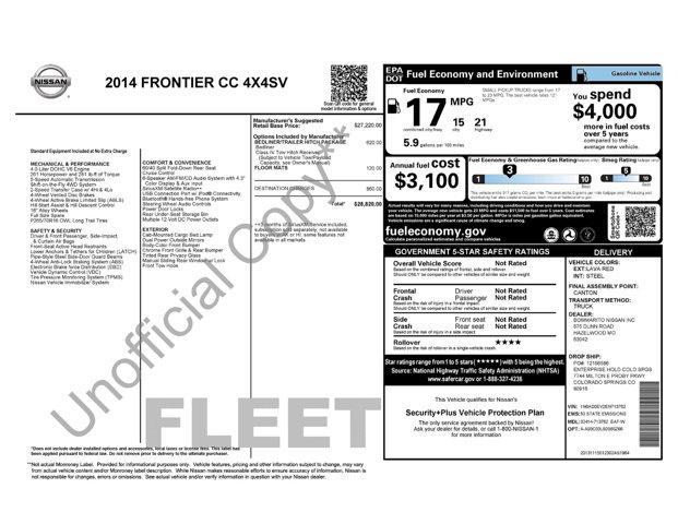 used 2014 Nissan Frontier car, priced at $17,400