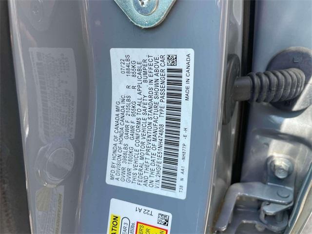 used 2022 Honda Civic Si car, priced at $28,500