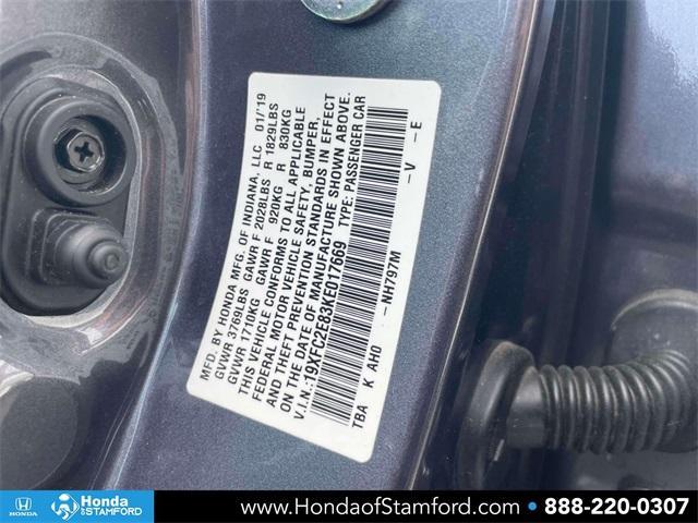 used 2019 Honda Civic car, priced at $19,500