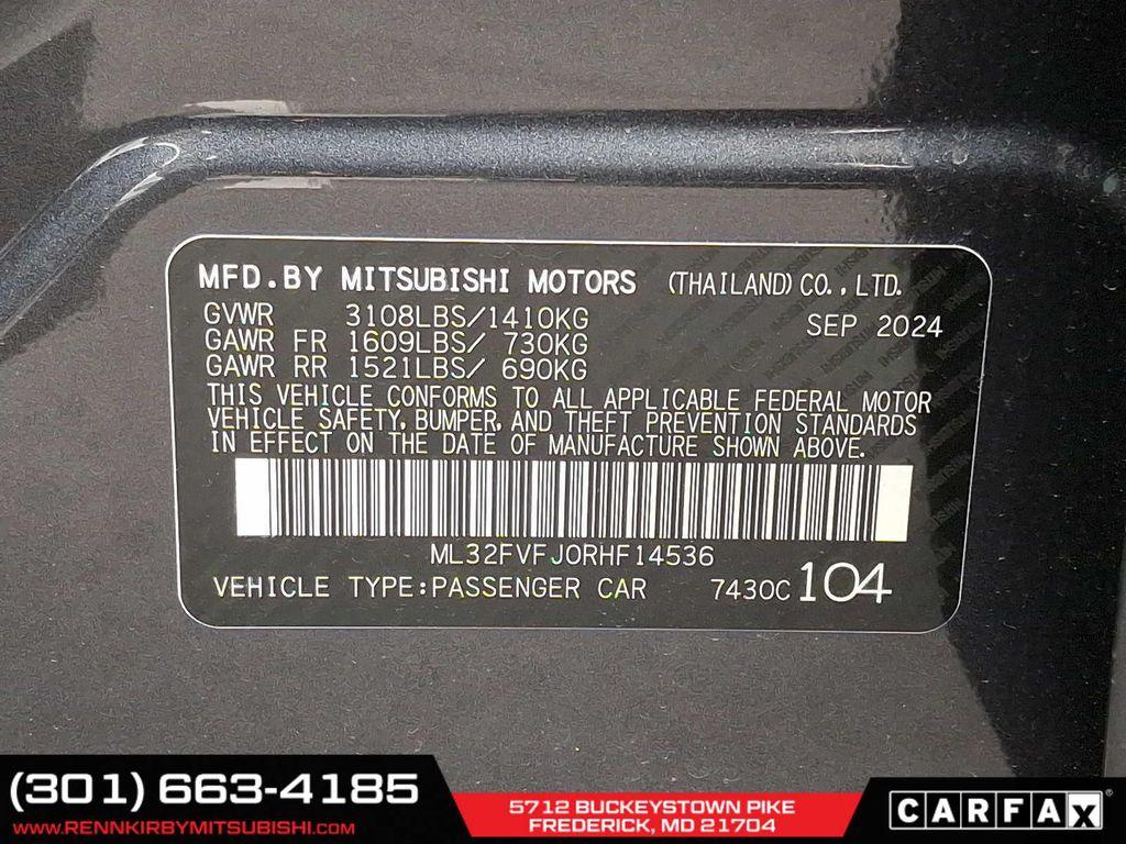 new 2024 Mitsubishi Mirage G4 car, priced at $17,315