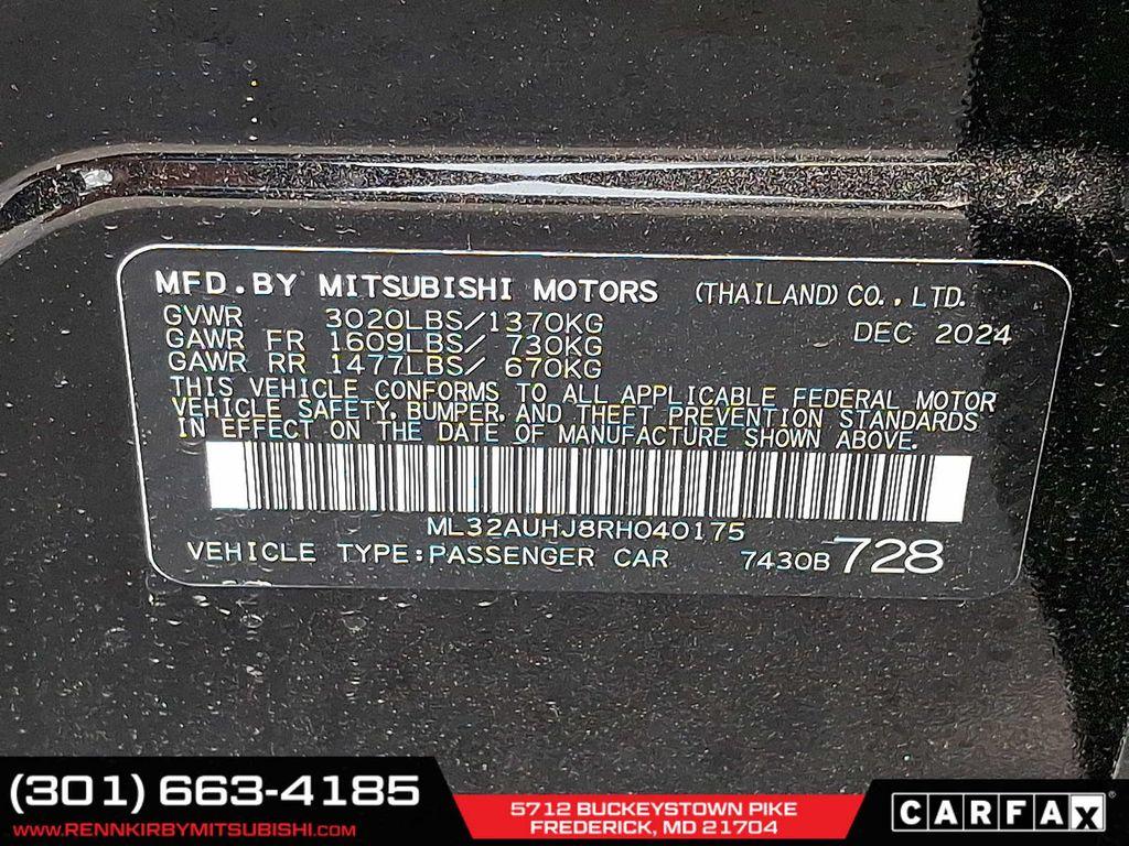 new 2024 Mitsubishi Mirage car, priced at $15,415