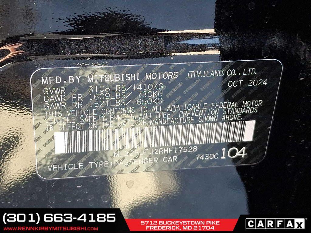 new 2024 Mitsubishi Mirage G4 car, priced at $16,308