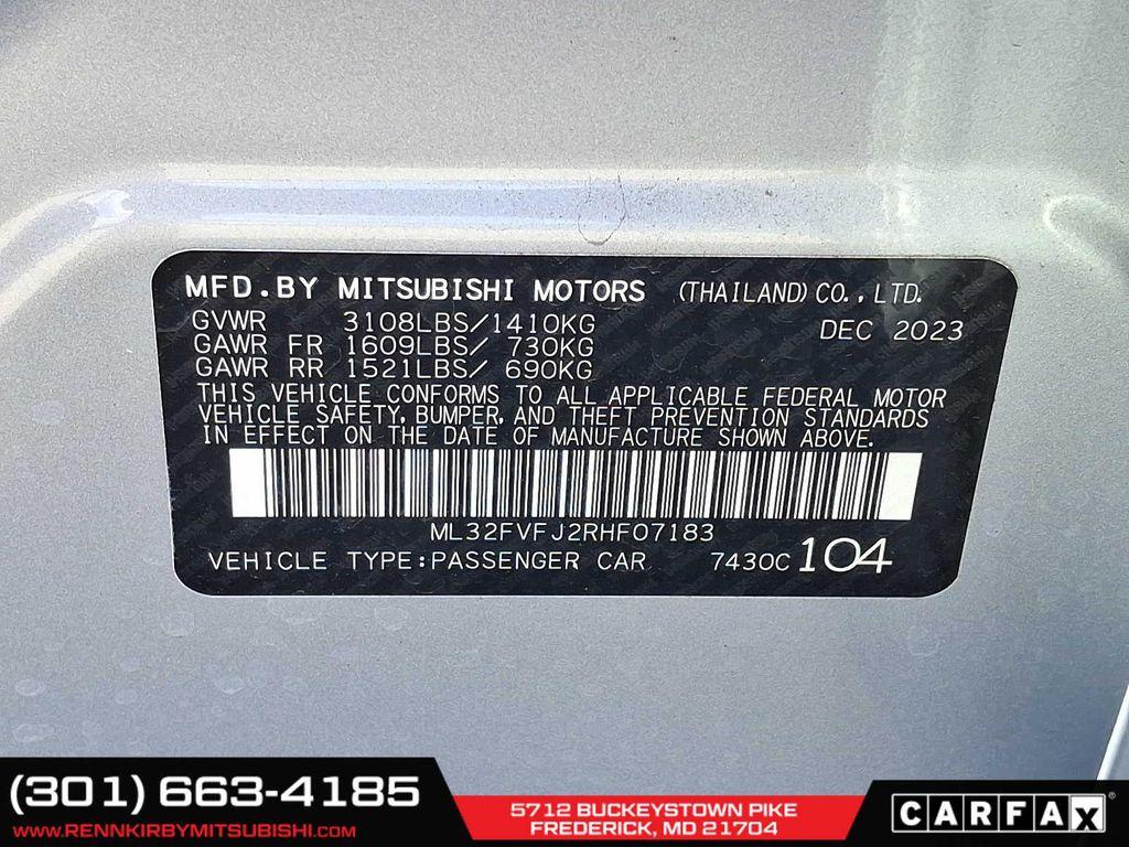 new 2024 Mitsubishi Mirage G4 car, priced at $17,500