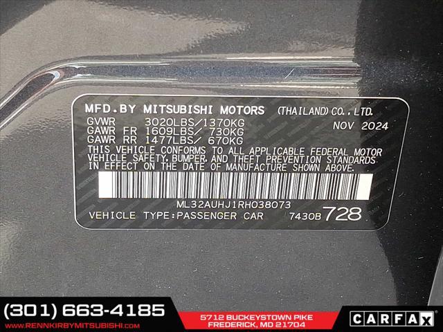 new 2024 Mitsubishi Mirage car, priced at $16,185