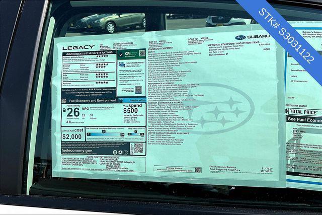 new 2025 Subaru Legacy car, priced at $35,375