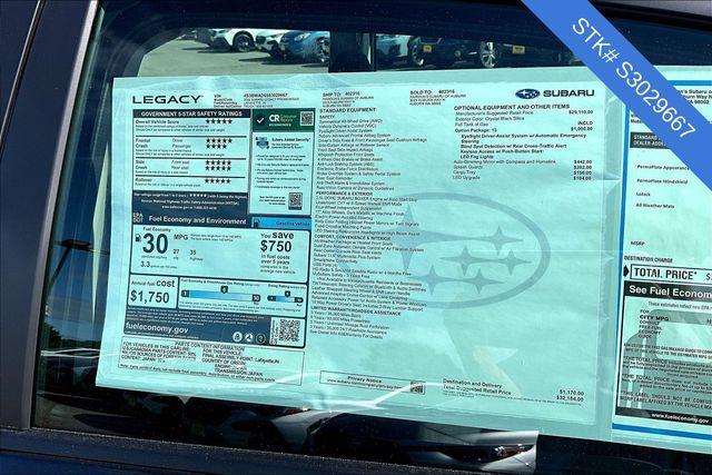 new 2025 Subaru Legacy car, priced at $30,197