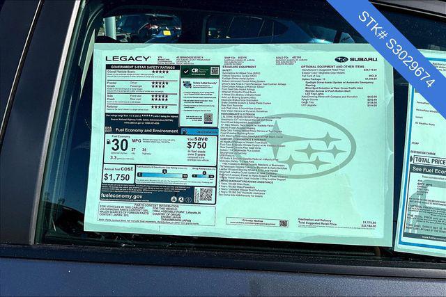 new 2025 Subaru Legacy car, priced at $32,184