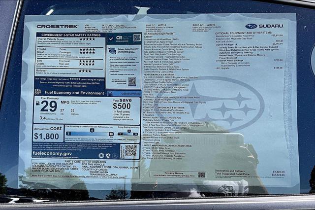 new 2025 Subaru Crosstrek car, priced at $32,323