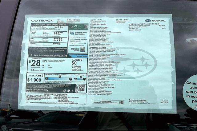 new 2025 Subaru Outback car, priced at $29,728