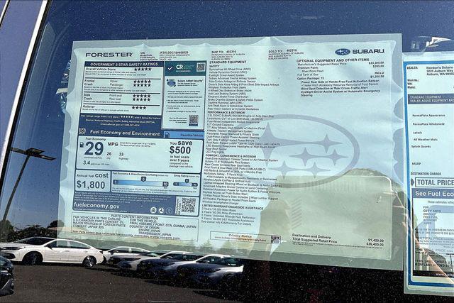 new 2025 Subaru Forester car, priced at $36,400