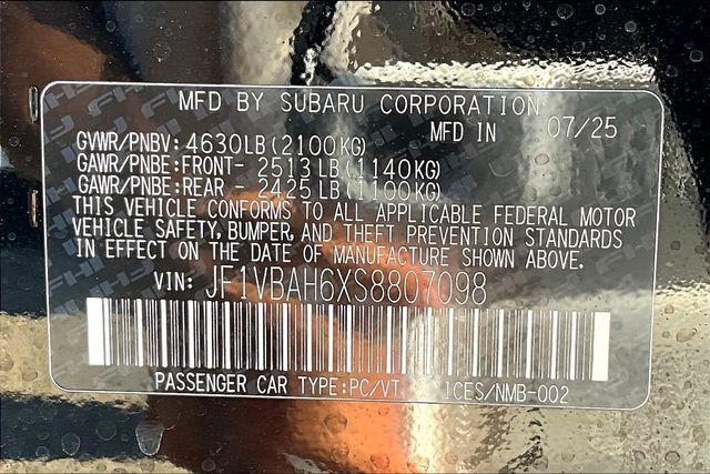 new 2025 Subaru WRX car, priced at $39,007