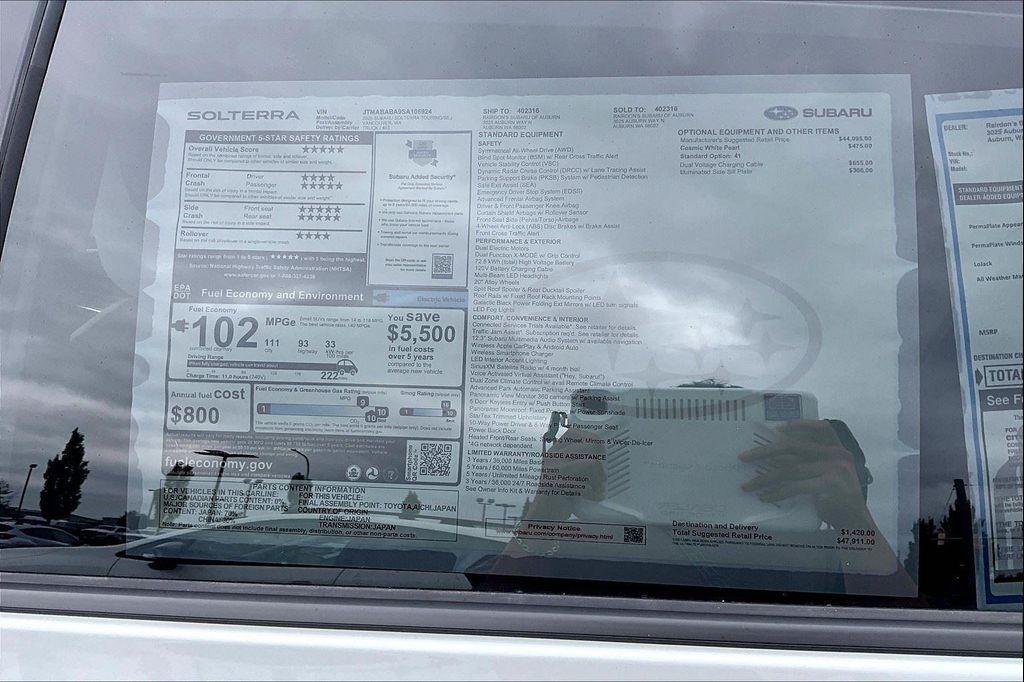 new 2025 Subaru Solterra car, priced at $47,911
