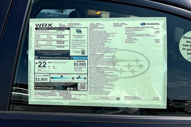 new 2025 Subaru WRX car, priced at $42,338
