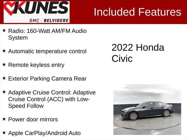 used 2022 Honda Civic car, priced at $20,500