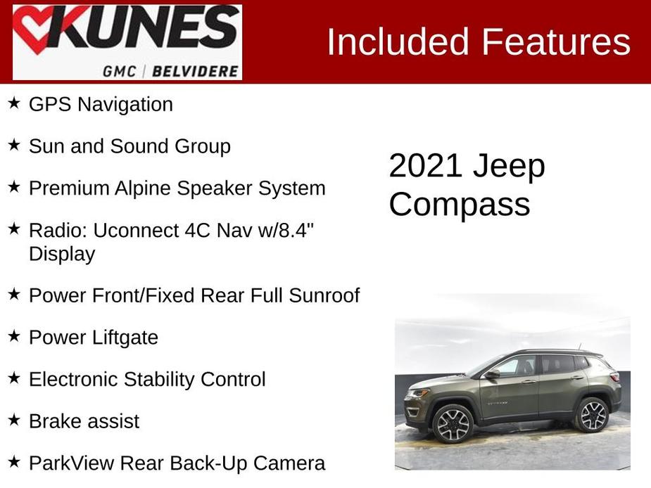 used 2021 Jeep Compass car, priced at $21,000