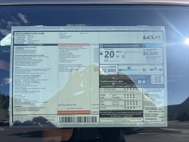 new 2025 Kia Telluride car, priced at $48,326