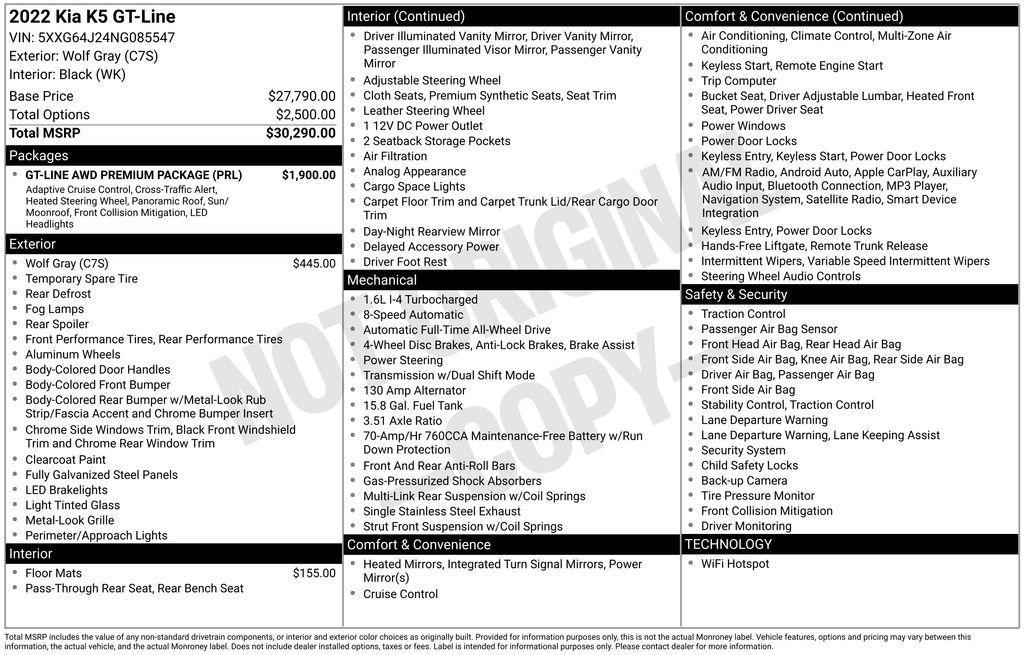 used 2022 Kia K5 car, priced at $23,950