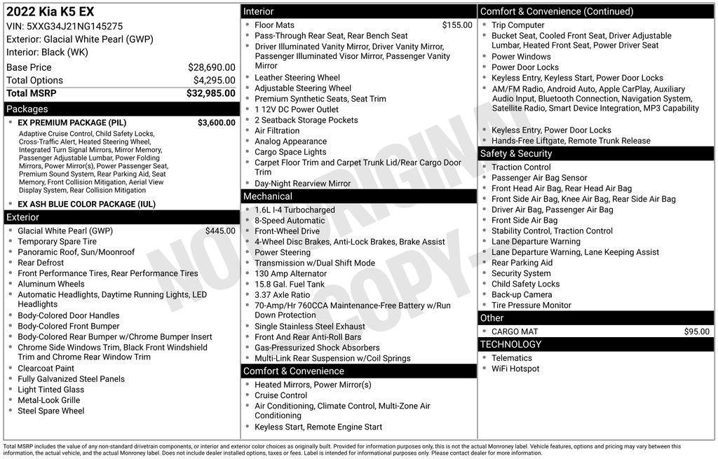 used 2022 Kia K5 car, priced at $26,390