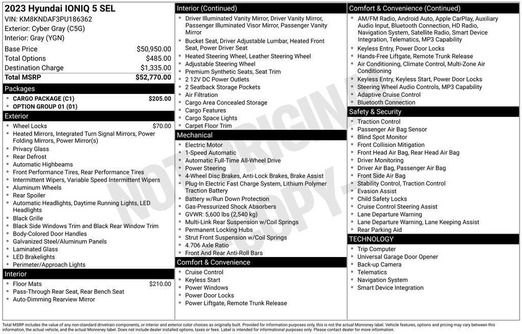 used 2023 Hyundai IONIQ 5 car, priced at $25,450