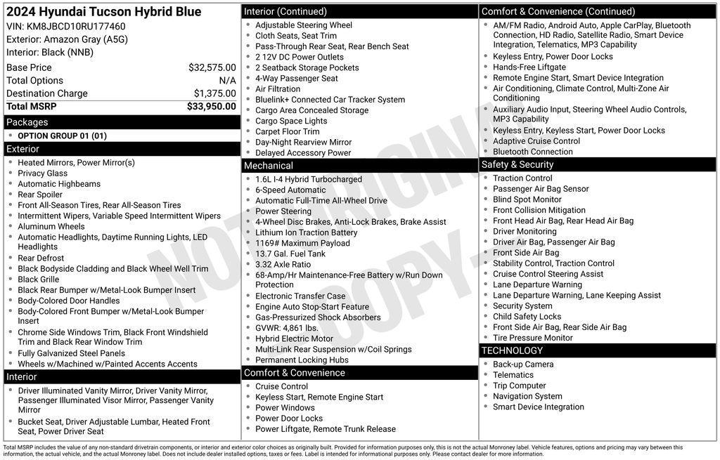 used 2024 Hyundai TUCSON Hybrid car, priced at $24,950