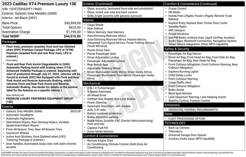 used 2023 Cadillac XT4 car, priced at $23,490