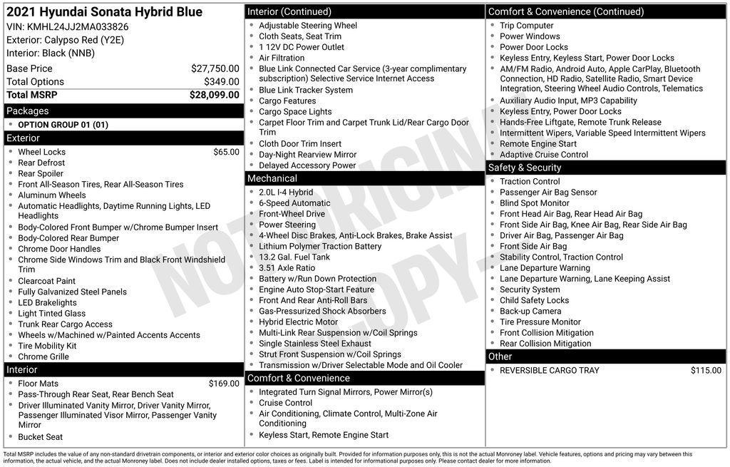 used 2021 Hyundai Sonata car, priced at $20,950