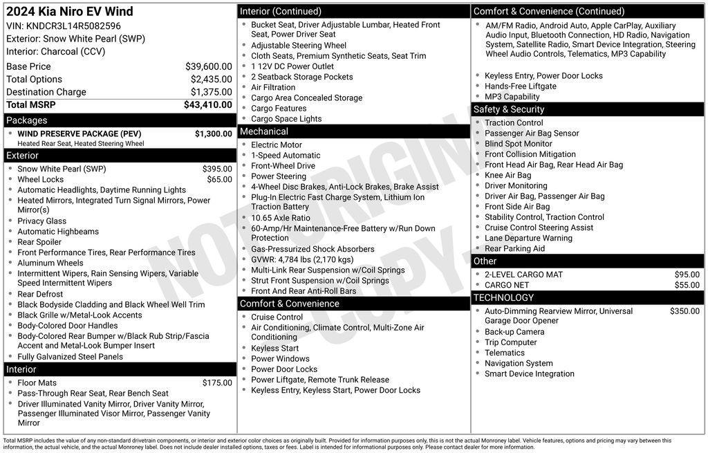 used 2024 Kia Niro EV car, priced at $19,950