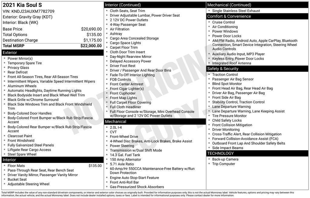 used 2021 Kia Soul car, priced at $15,475