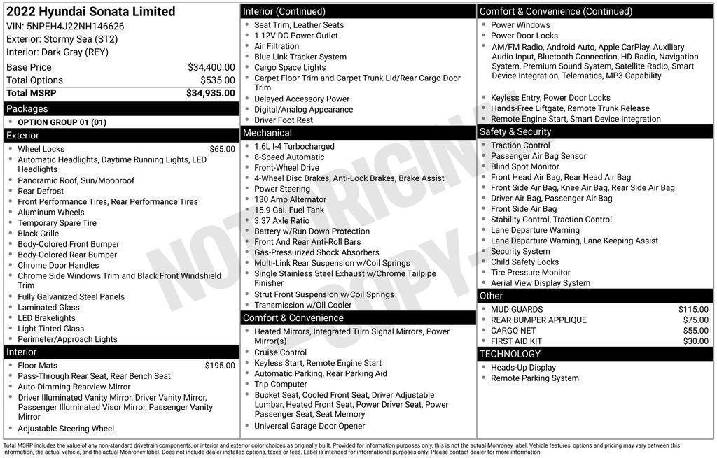 used 2022 Hyundai Sonata car, priced at $21,490