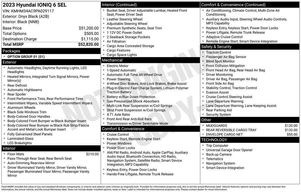 used 2023 Hyundai IONIQ 6 car, priced at $25,790