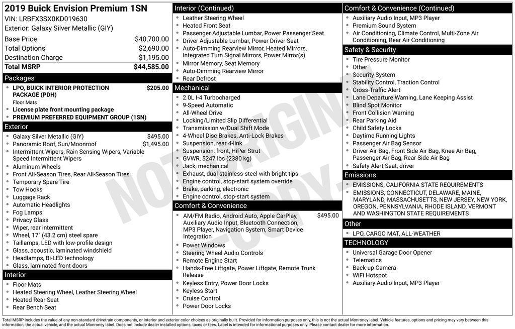 used 2019 Buick Envision car, priced at $20,950