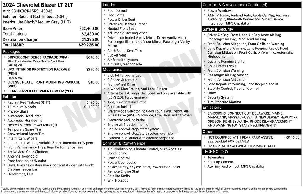 used 2024 Chevrolet Blazer car, priced at $27,950