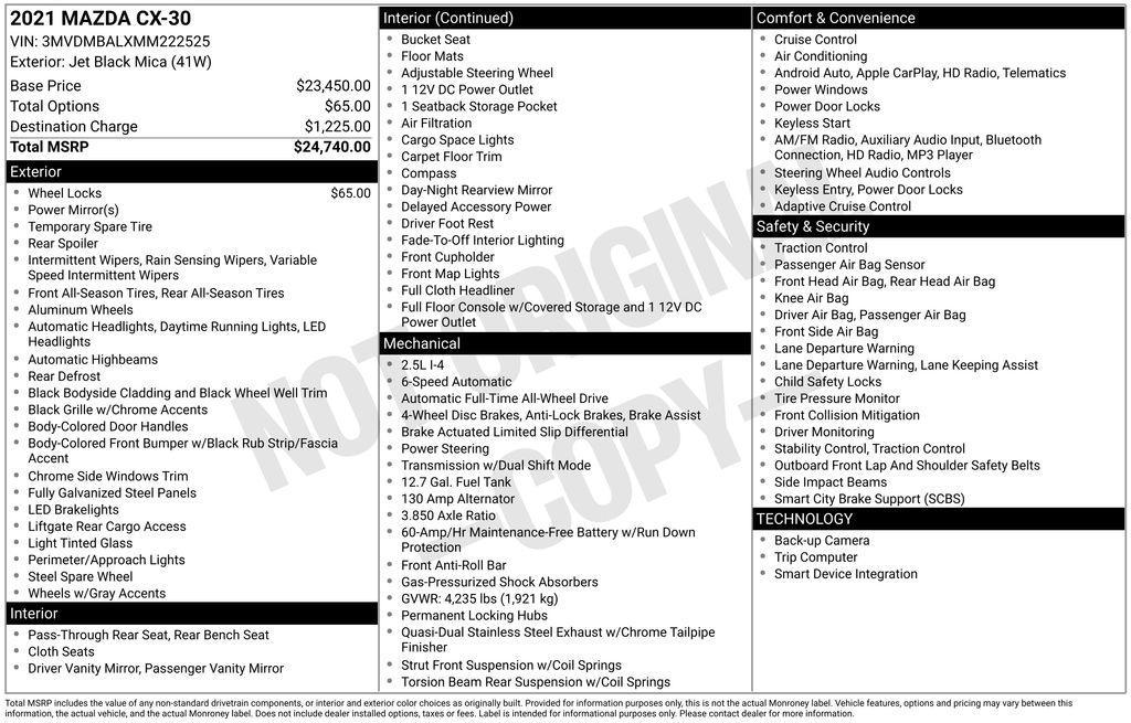 used 2021 Mazda CX-30 car, priced at $19,750