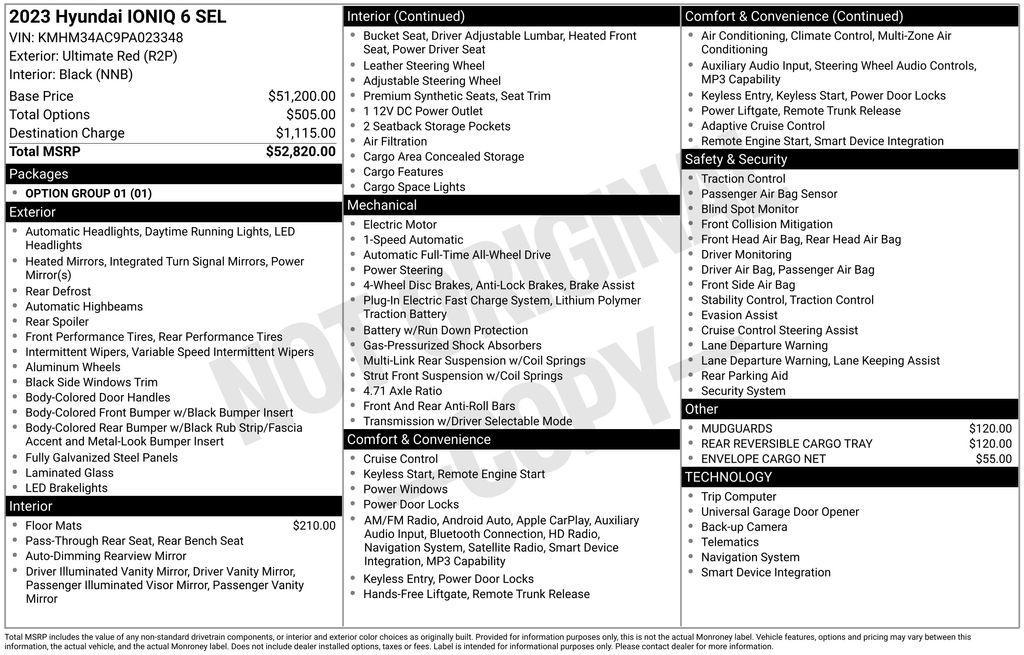 used 2023 Hyundai IONIQ 6 car, priced at $28,290