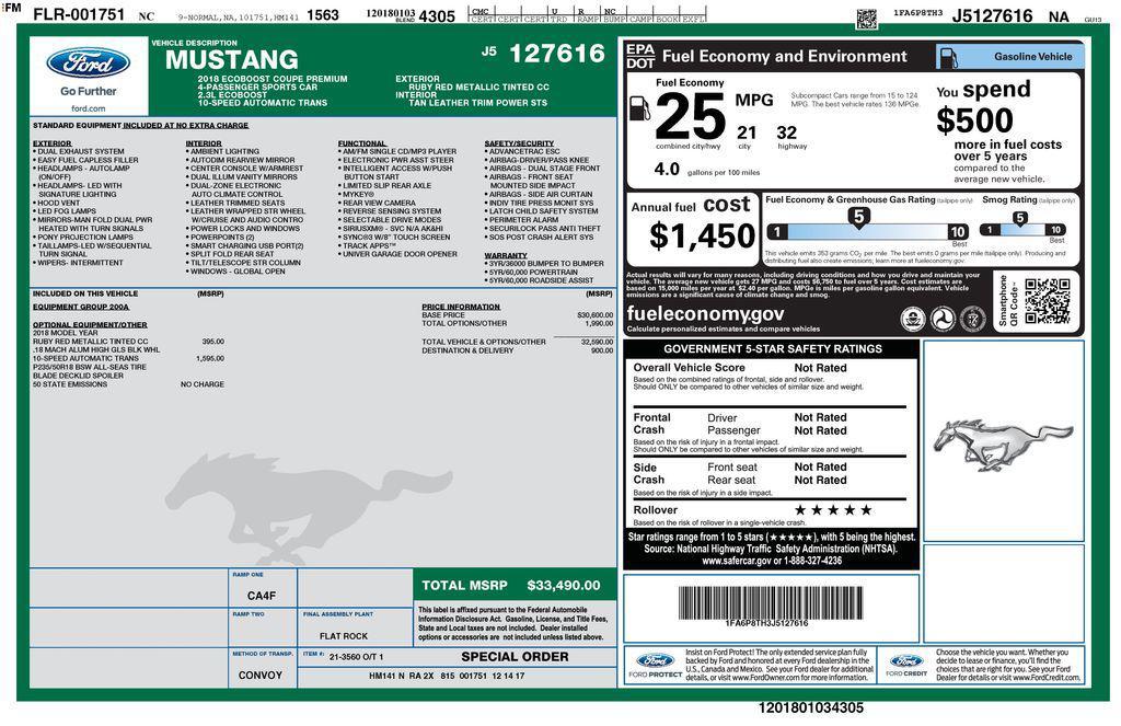 used 2018 Ford Mustang car, priced at $19,375