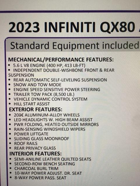 used 2023 INFINITI QX80 car, priced at $47,409