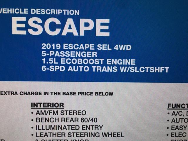 used 2019 Ford Escape car, priced at $18,450