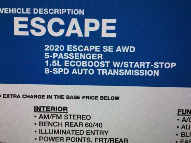 used 2020 Ford Escape car, priced at $18,495