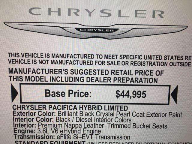 used 2018 Chrysler Pacifica Hybrid car, priced at $17,247