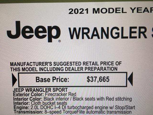 used 2021 Jeep Wrangler car, priced at $24,500