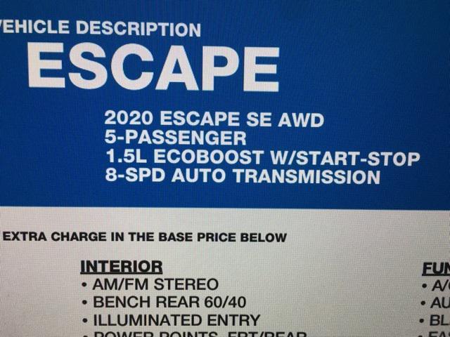 used 2020 Ford Escape car, priced at $18,618