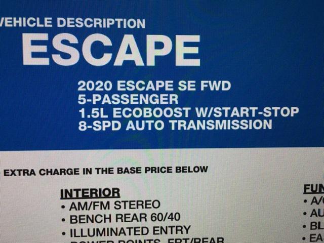 used 2020 Ford Escape car, priced at $17,392