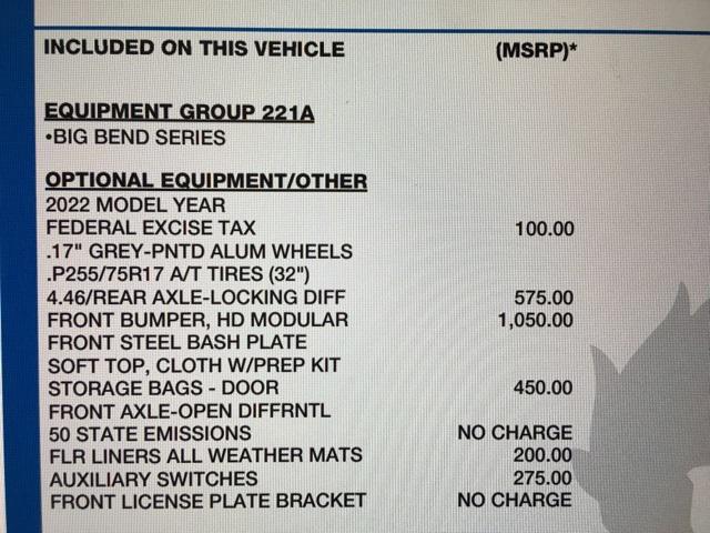 used 2022 Ford Bronco car, priced at $36,491