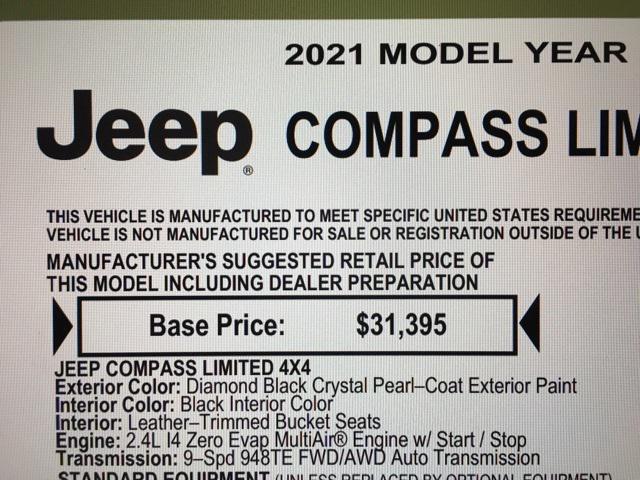 used 2021 Jeep Compass car, priced at $20,579