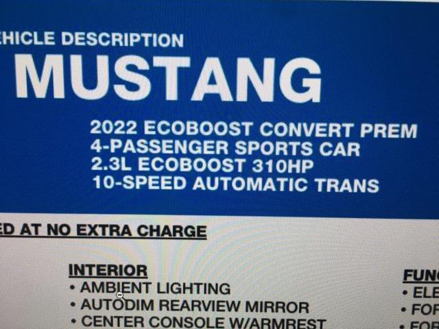 used 2022 Ford Mustang car, priced at $22,262