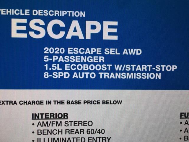 used 2020 Ford Escape car, priced at $18,641