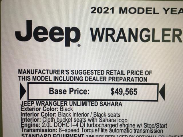 used 2021 Jeep Wrangler Unlimited car, priced at $31,161