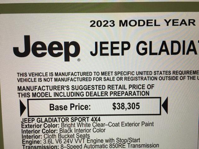 used 2023 Jeep Gladiator car, priced at $31,845