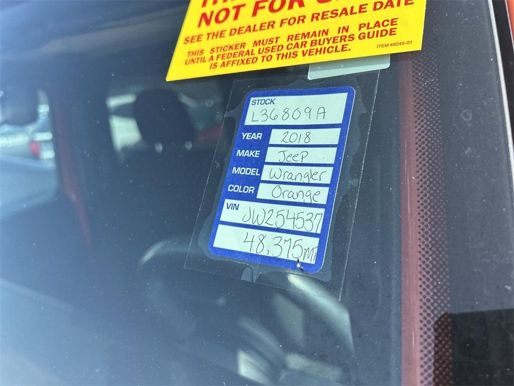 used 2018 Jeep Wrangler car, priced at $22,990